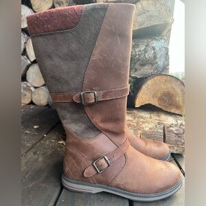 LL Bean Park Ridge Wool Lined Brown Leather boots 296319 women’s size 7.5